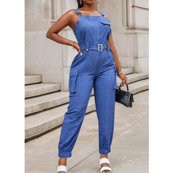 Sling Loose Overalls Long Strap Sleeveless Jumpsuit