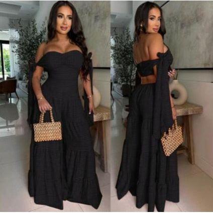 Tie-Up Off Shoulder Summer New Ladies Jumpsuit