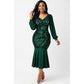 Sequin Party Bottom Pleat Midi Dress