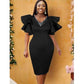 Flare Sleeves Bodycon Formal Elegant Cocktail Party Dress
