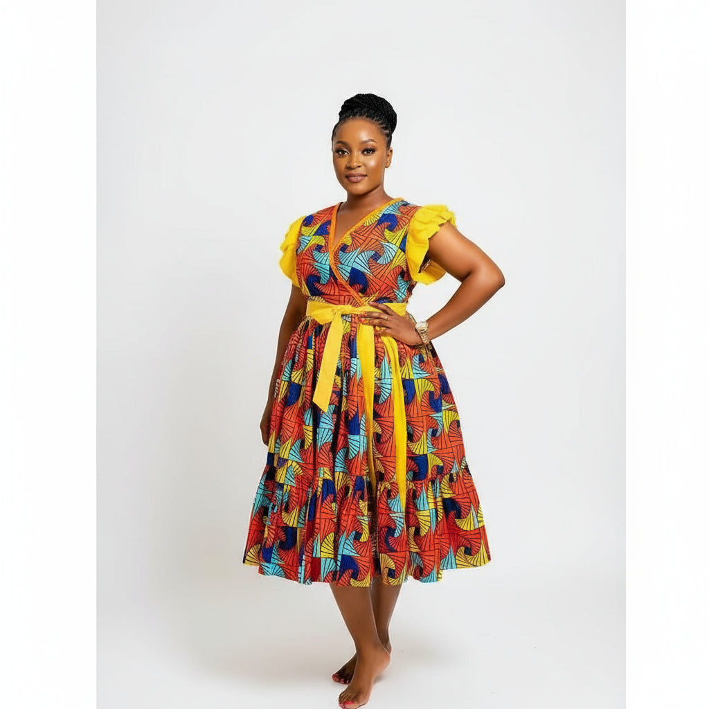 Floral Multi-Color V-Neck Maxi Dress