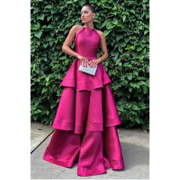 Halter Neck Sleeveless A-Line Layered Dress