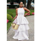 Halter Neck Sleeveless A-Line Layered Dress