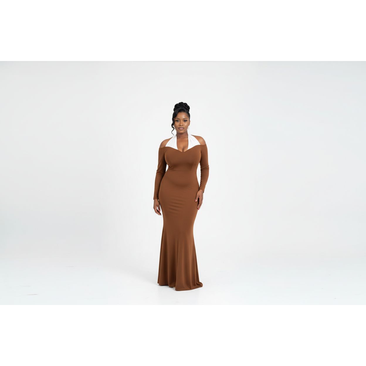 Halter-Neck Split Maxi Dress