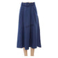 Retro Fringed Denim A-Line Midi Skirt