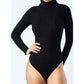 Ribbed Knitted Bodysuit Turtleneck Top