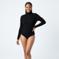 Ribbed Knitted Bodysuit Turtleneck Top