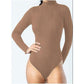 Ribbed Knitted Bodysuit Turtleneck Top