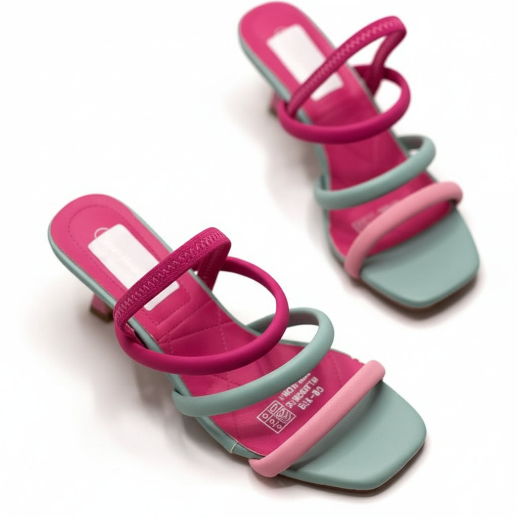 Strappy Open Toe Short Pointy Heels