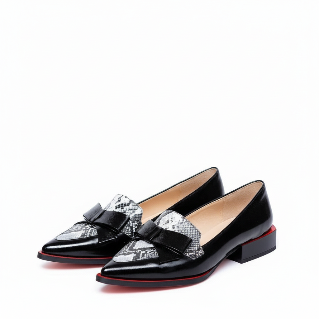 Pointed-toe Chunky Loafer Animal Print Formal Shoes