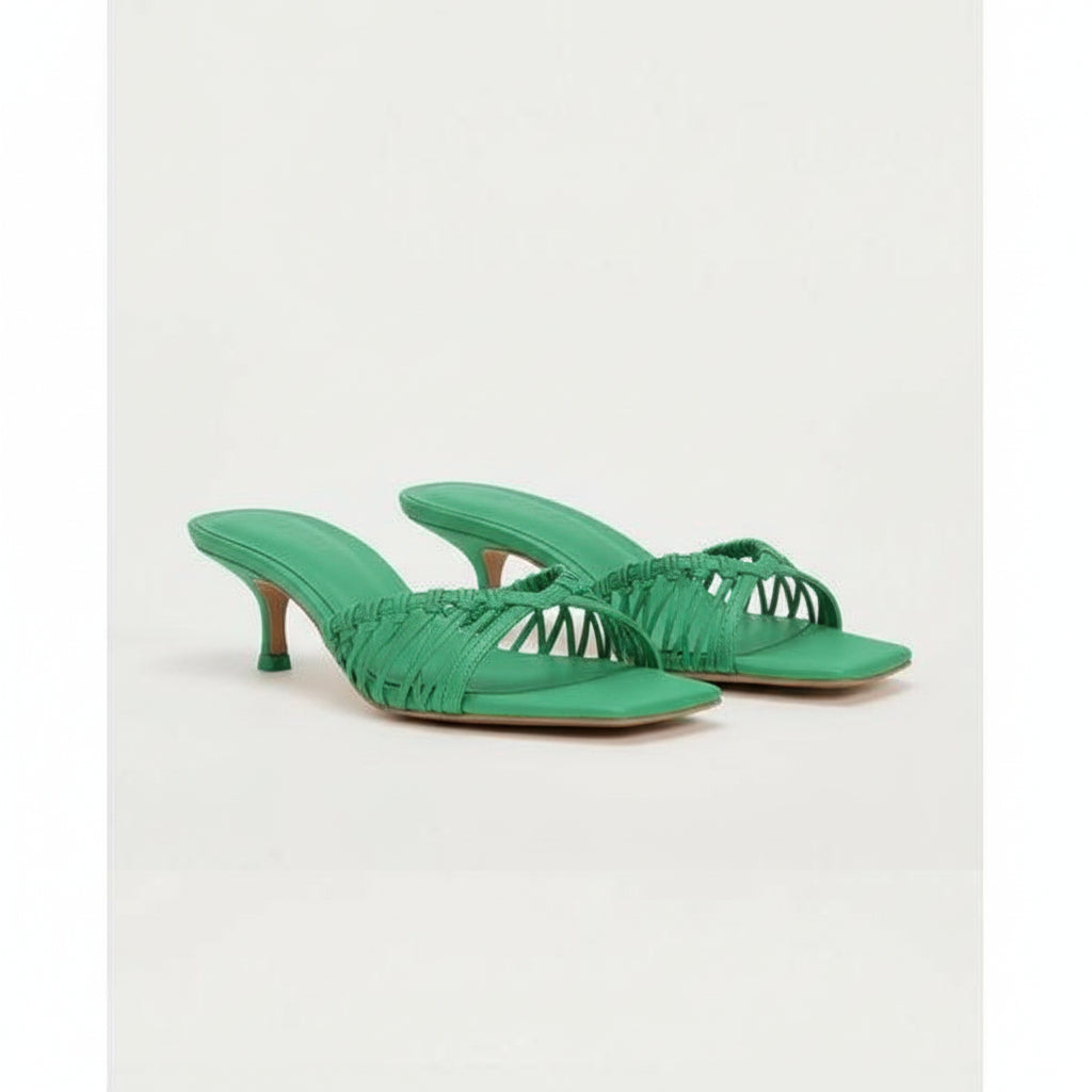 Rhinestone Short Heel Shoes