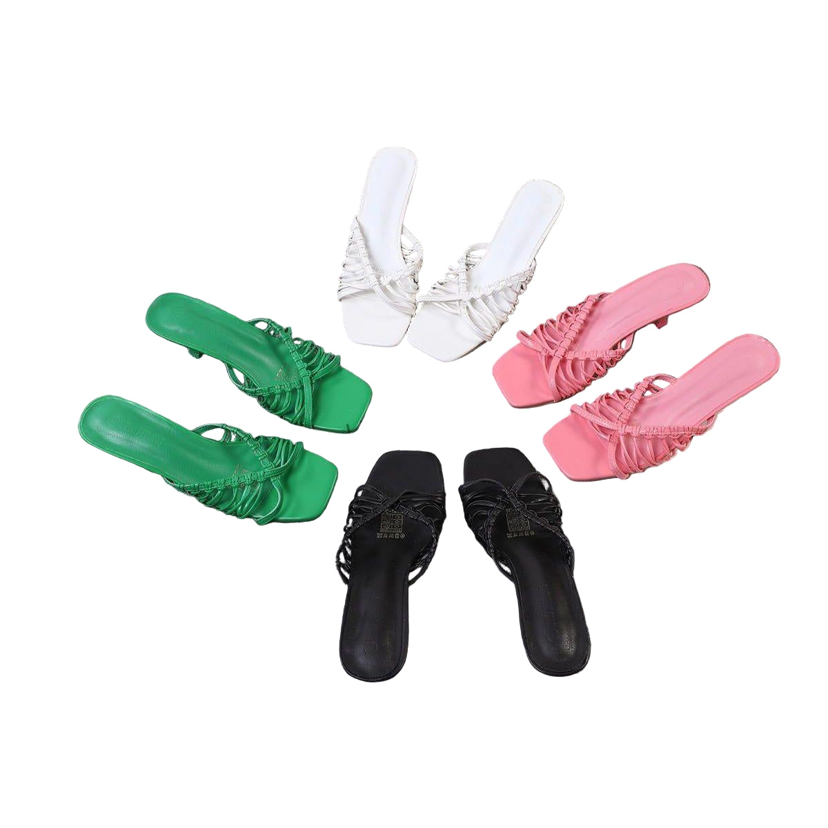 Rhinestone Short Heel Shoes