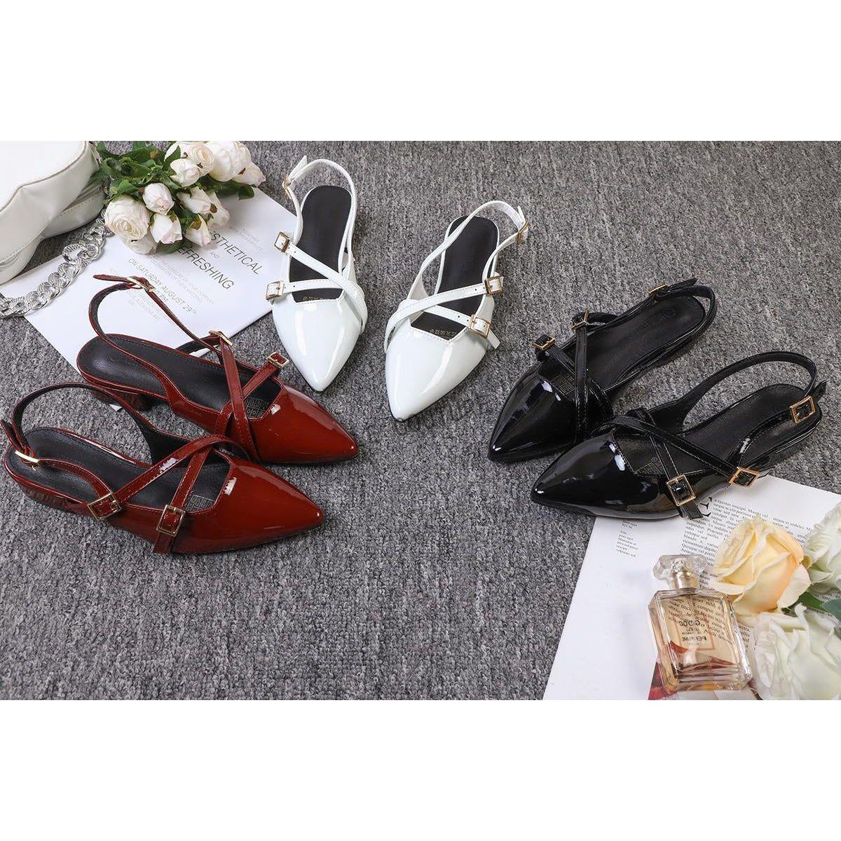 Leather Shiny Designer Shoes Sandal