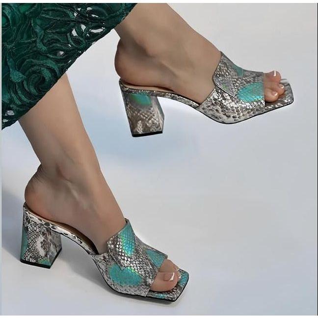 Woman's Medium Leather Multi-Color Sandal