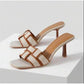 Textured Slip-On Sandals with Kitten Heels