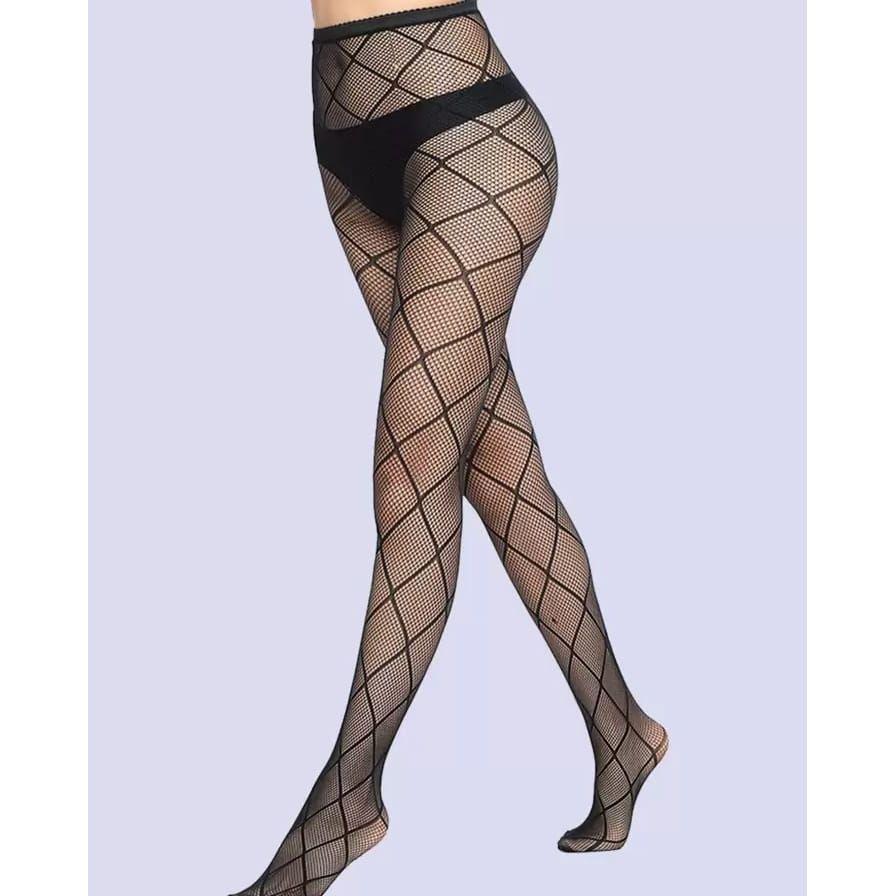 Fishnet Stockings with Square Designs