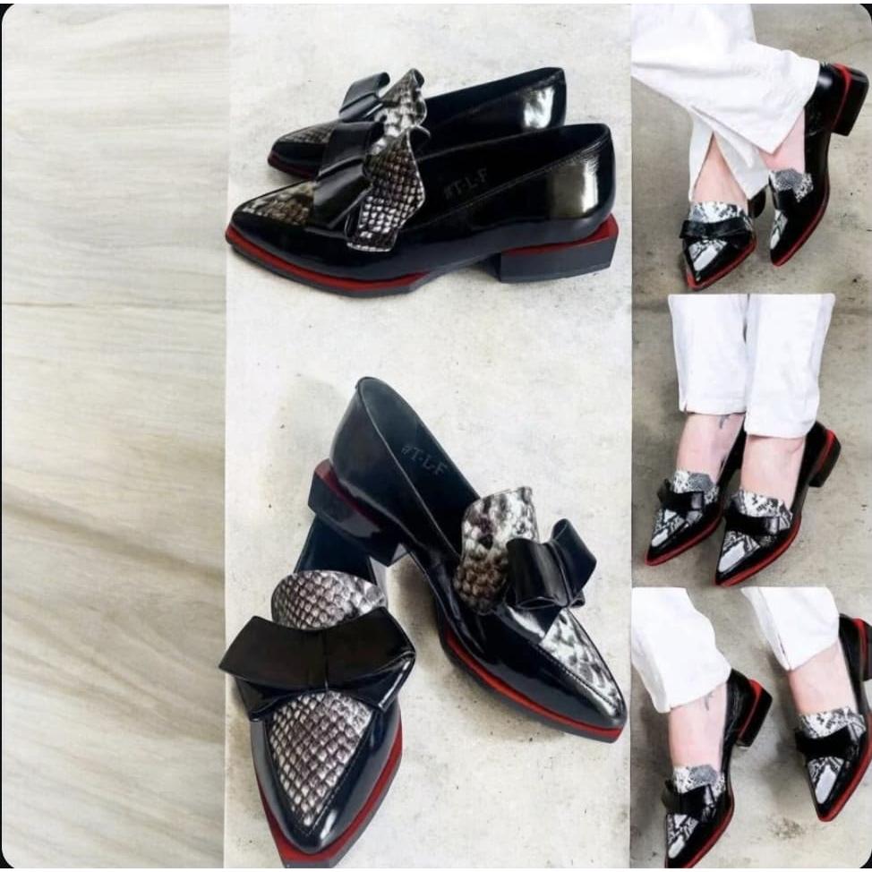 Pointed-toe Chunky Loafer Animal Print Formal Shoes