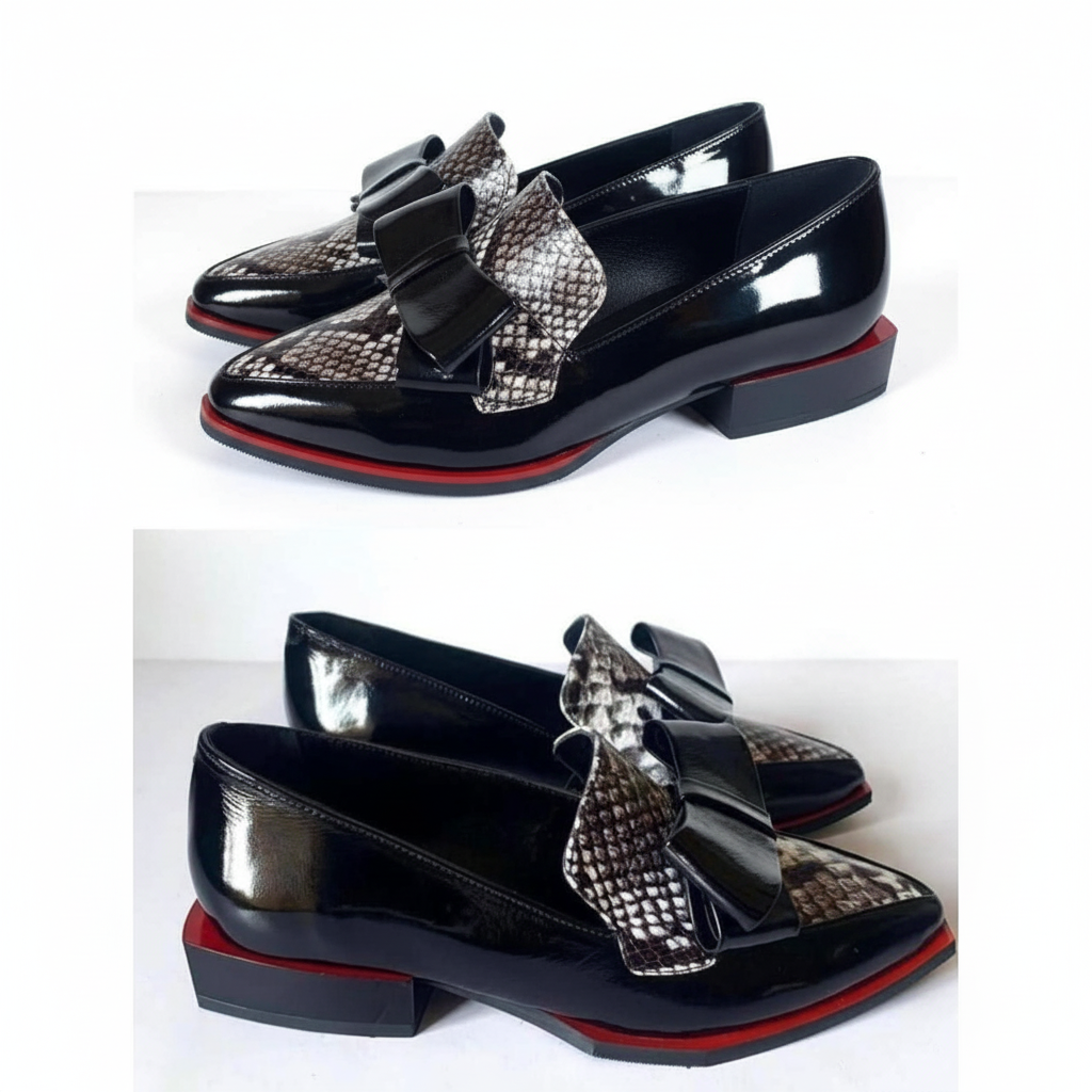 Pointed-toe Chunky Loafer Animal Print Formal Shoes