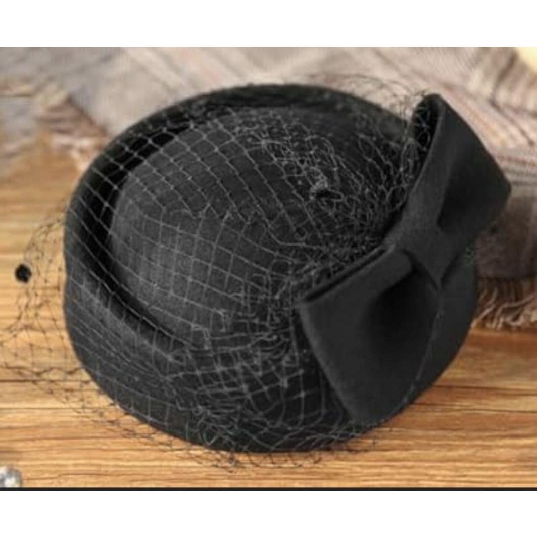 Round Fascinator Pillbox Hats With Decor Ribbon