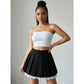 Lace Trim Pleated Mini Skirt