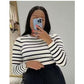 Long Sleeve Black and White Stripe Jersey