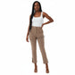 Elegant High Waist Cropped Work Pants