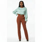 High Waist Straight Wool Pants