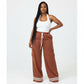 Solid Color Drawstring Tie Pants
