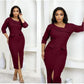 Women's Business Slit Bodycon Midi Dress
