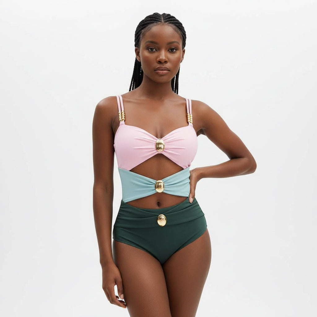 Three-Color Sexy One-Piece Swimsuit Bathing Suit