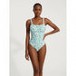 Coconut Tree Printed Strap Sexy Beach One Piece Swimsuit