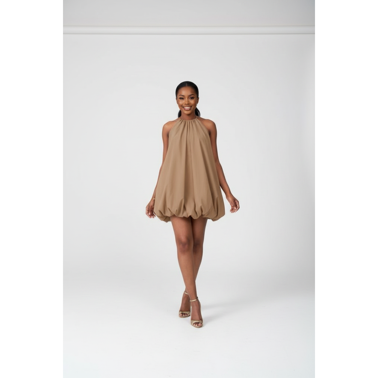 Sleeveless Chiffon Balloon Bubble Dress