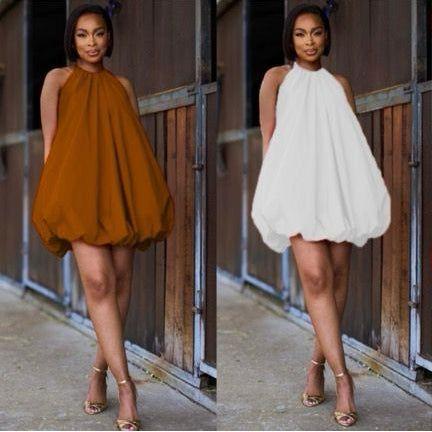 Sleeveless Chiffon Balloon Bubble Dress