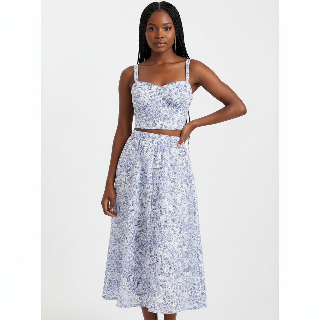 Porcelain Printed Floral Vintage 2pcs Set