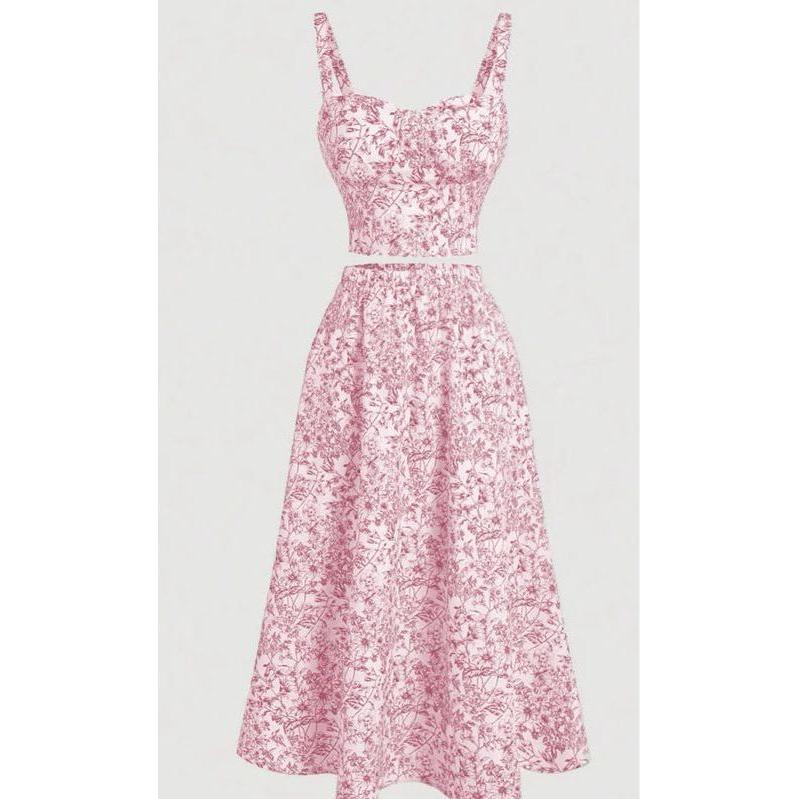 Porcelain Printed Floral Vintage 2pcs Set