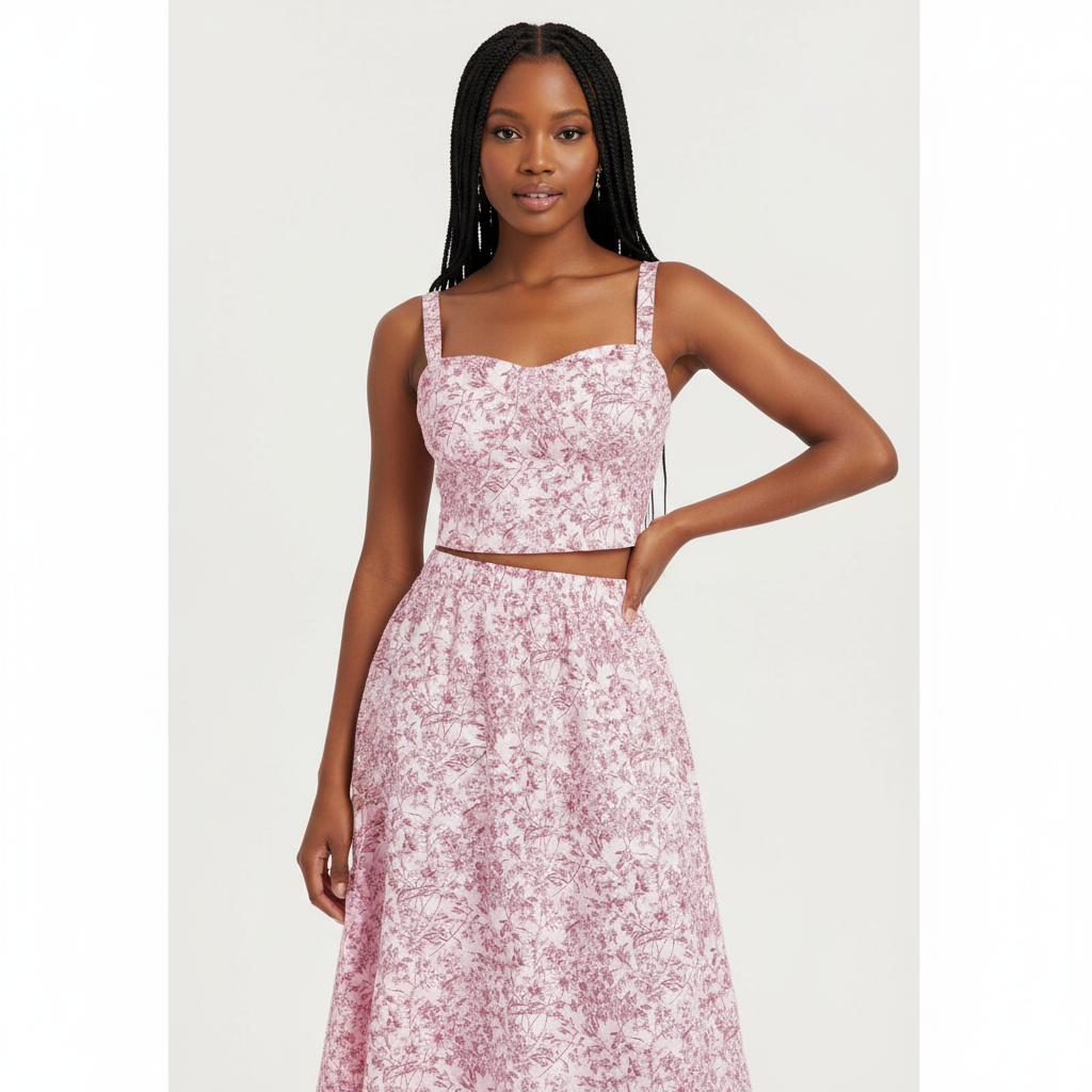 Porcelain Printed Floral Vintage 2pcs Set