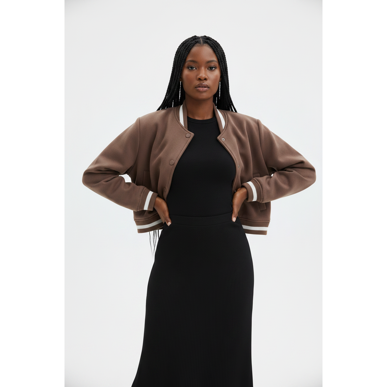 Baseball Stand Collar Short Jacket