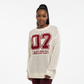 V-Neck Numbers Print Pullover Sweater