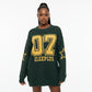 V-Neck Numbers Print Pullover Sweater