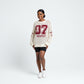 V-Neck Numbers Print Pullover Sweater