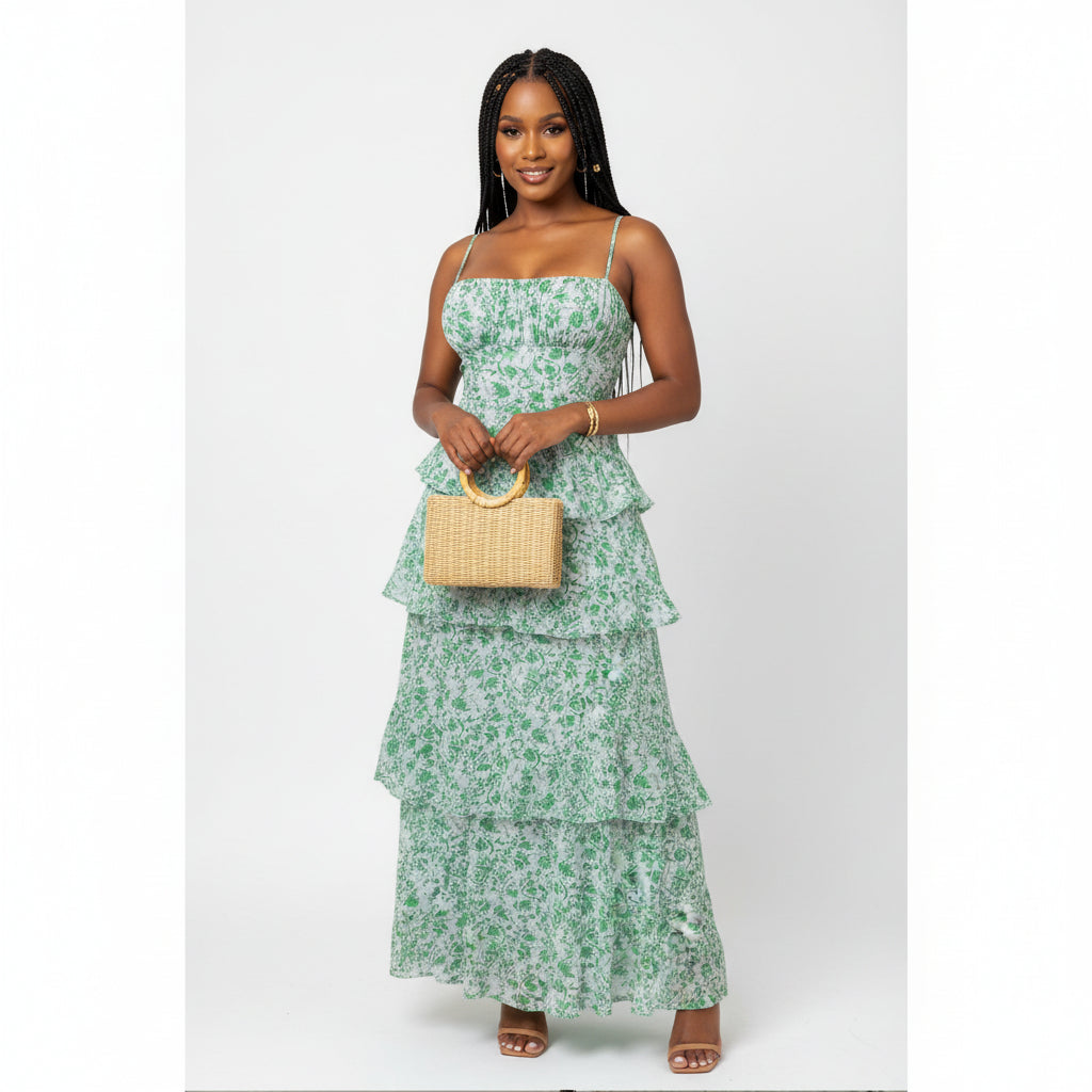 Floral Spaghetti Strap Casual Sleeveless Dress