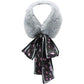 Winter Warm Faux Fur Collar Scarf with Leopard Ribbon Neck Warmer