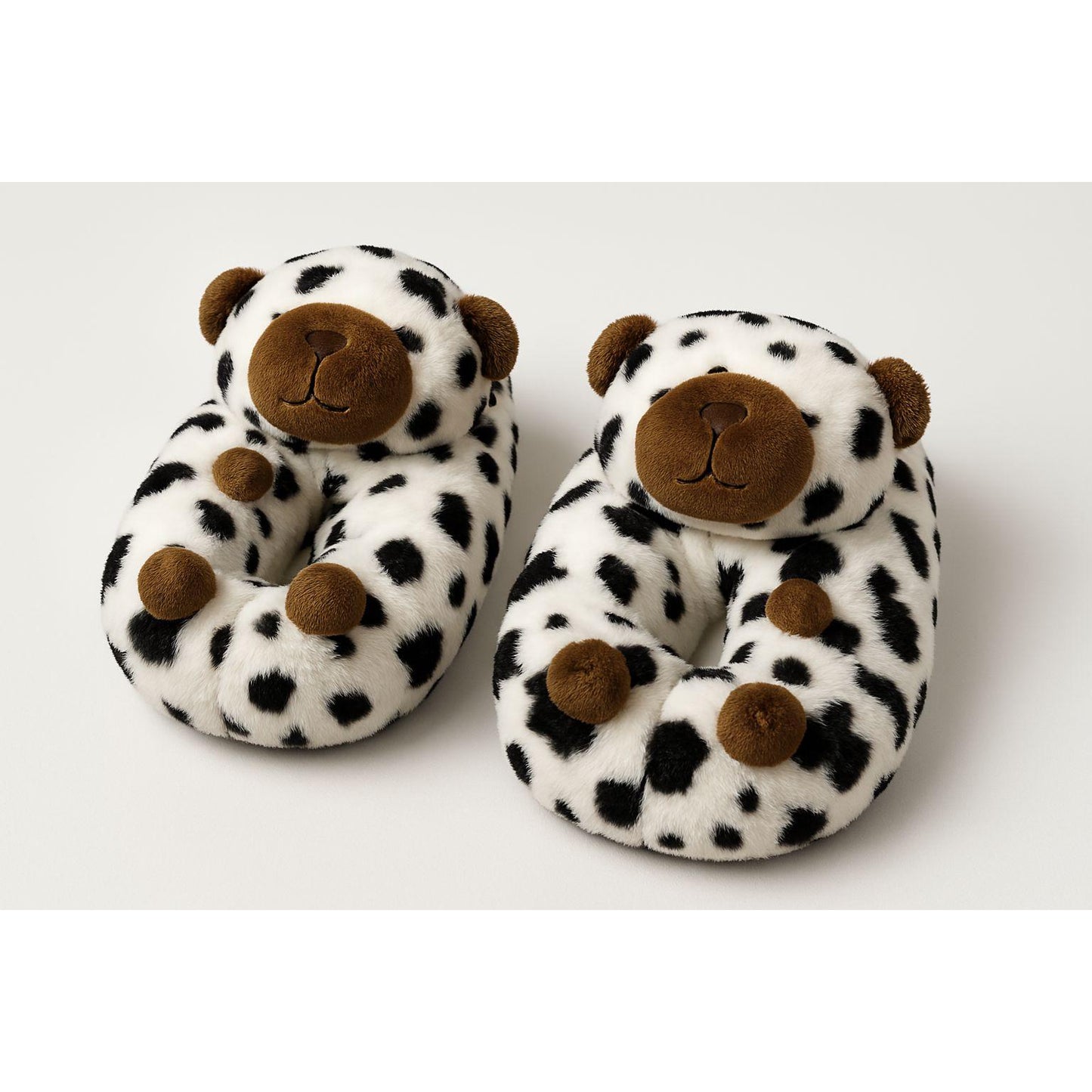 Furry Faux Fur Slides Teddy Bear Plush Slippers