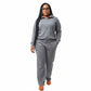 2 Piece Lounge Set with Zipper and Drawstring Waistband