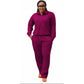 2 Piece Lounge Set with Zipper and Drawstring Waistband