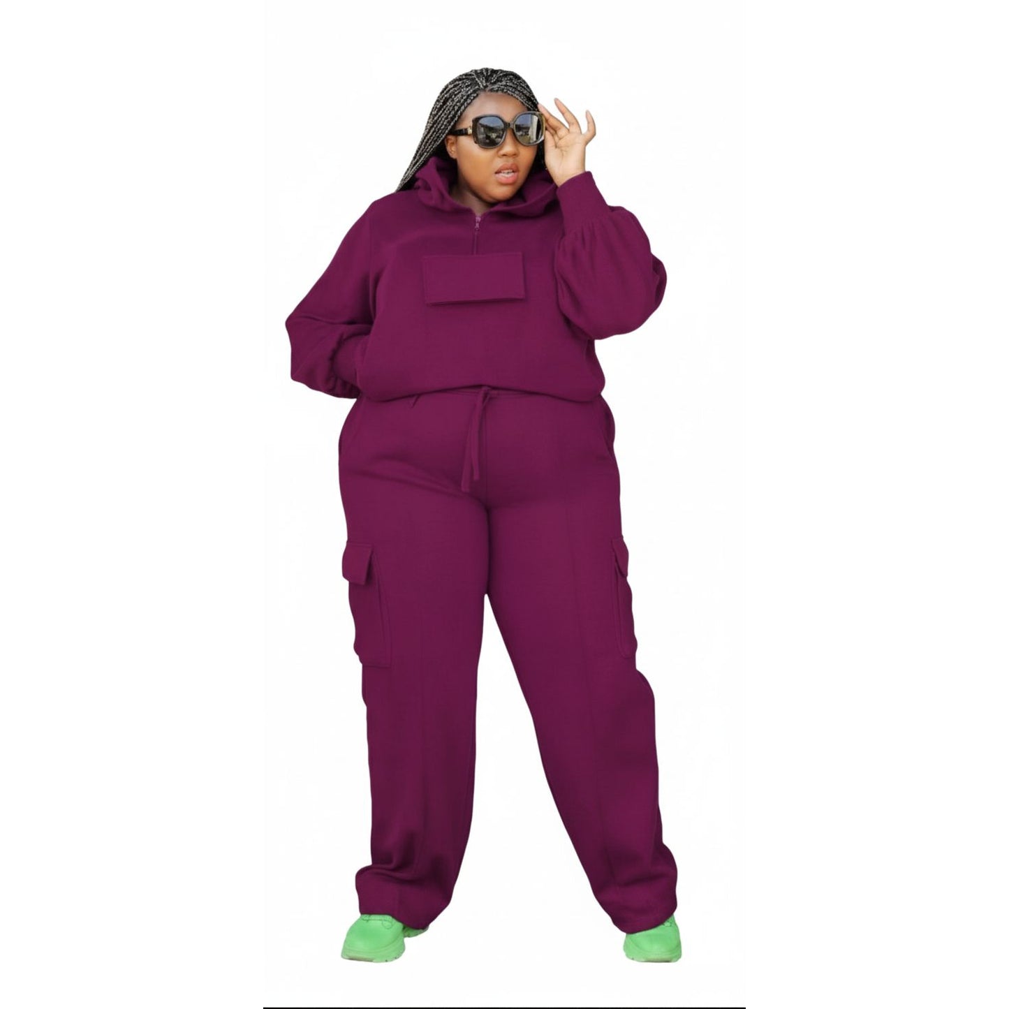 Long Sleeve Knit Top & Elastic Waist Pant Two Piece Tracksuit Set