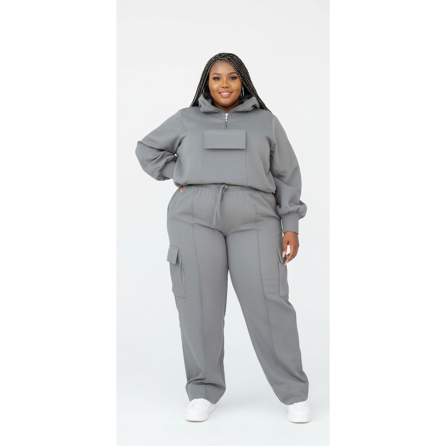 Long Sleeve Knit Top & Elastic Waist Pant Two Piece Tracksuit Set