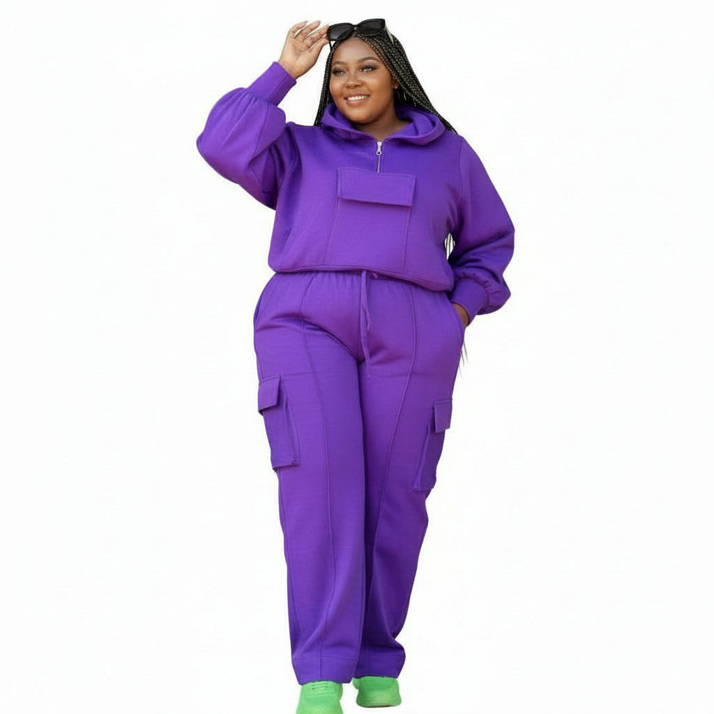 Long Sleeve Knit Top & Elastic Waist Pant Two Piece Tracksuit Set