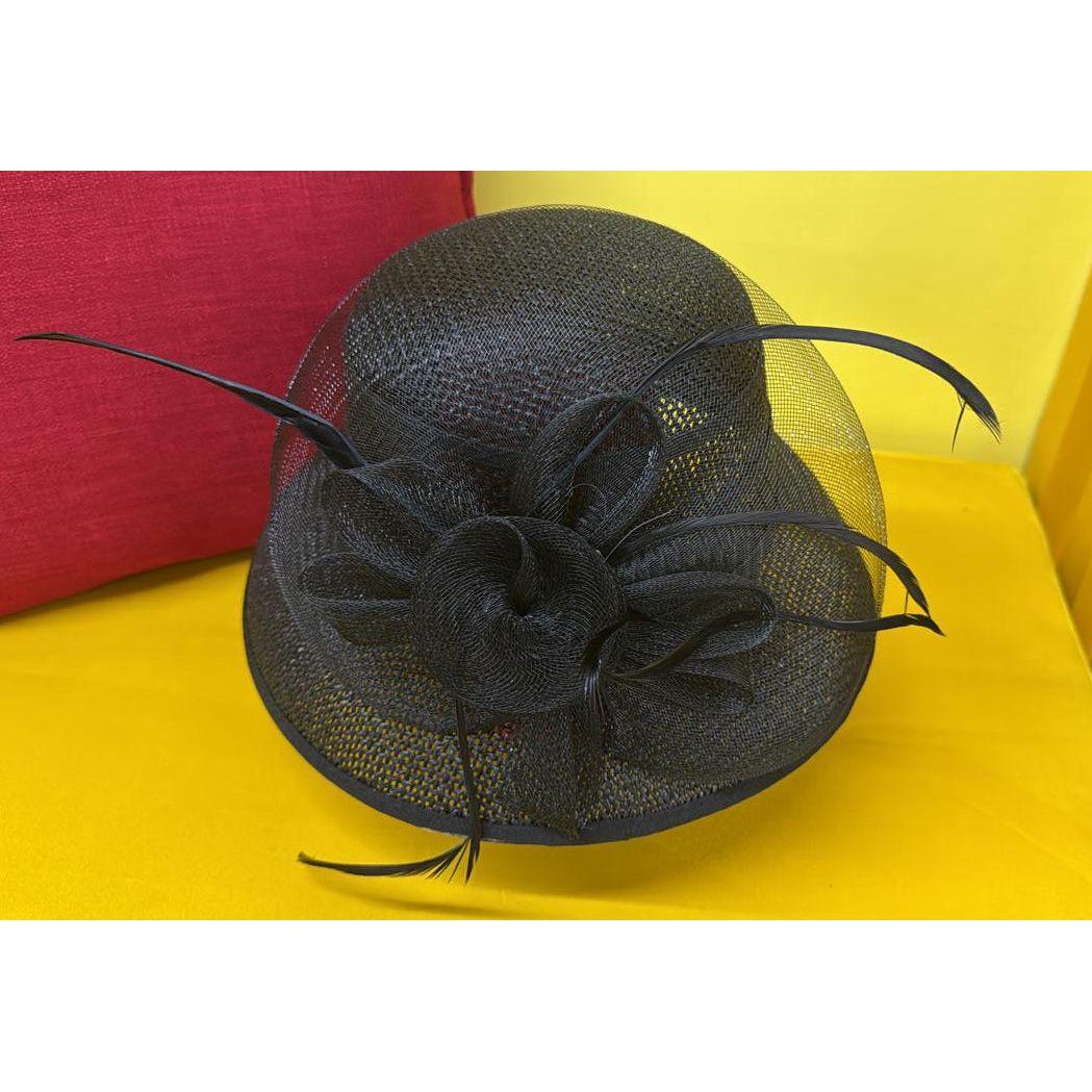 Elegant Beauty Black Side Flower Bow Perched hat