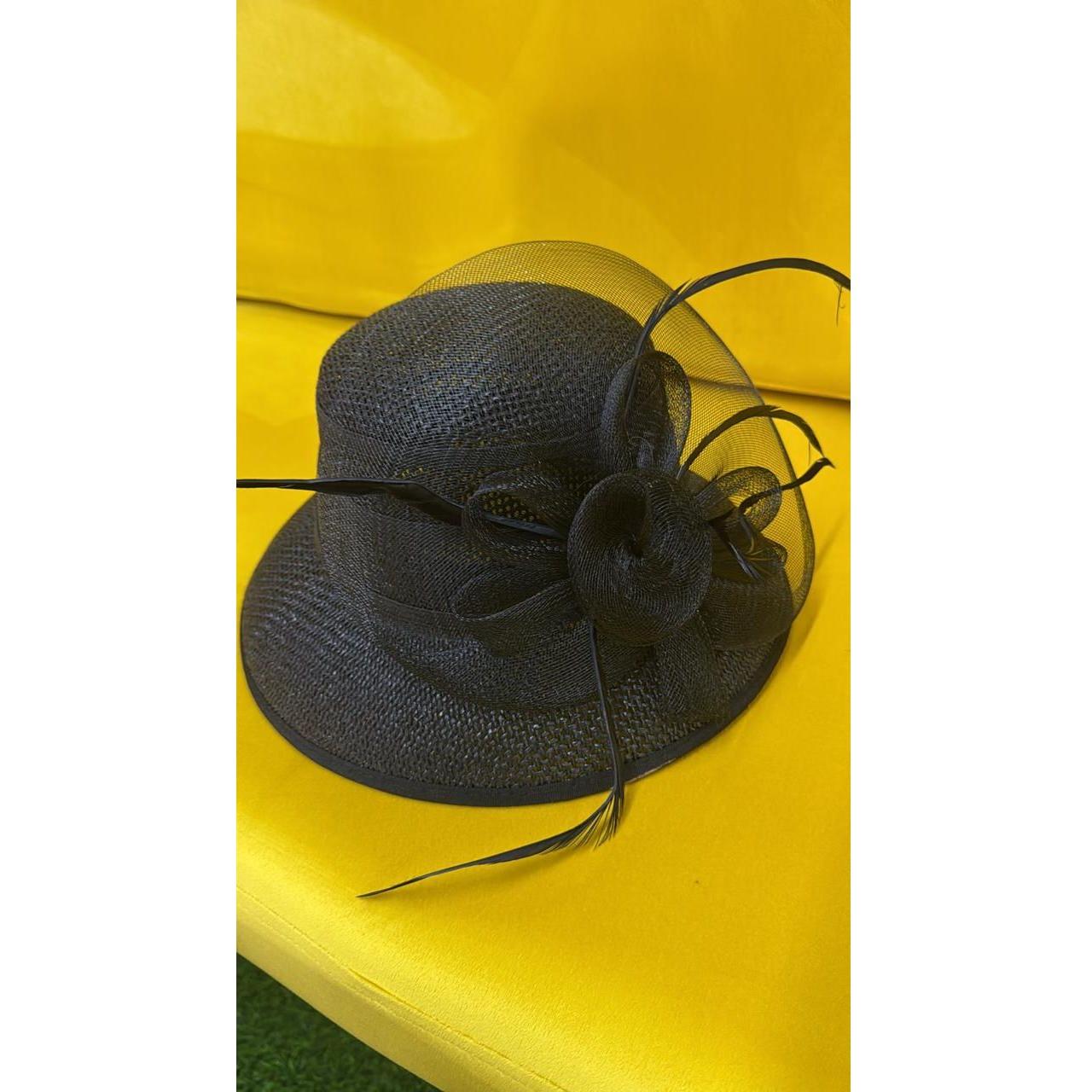 Elegant Beauty Black Side Flower Bow Perched hat